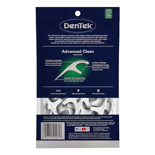 Q-Tips Cotton Swabs 500 Count + DenTek Triple Clean Floss Picks 90 Count Bundle