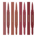 LANGMANNI 2-in-1 Lipstick & Lip Liner Set, 6 Colors
