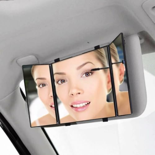 Joyzan Trifold Makeup Mirror - Foldable Auto Visor Vanity Mirror