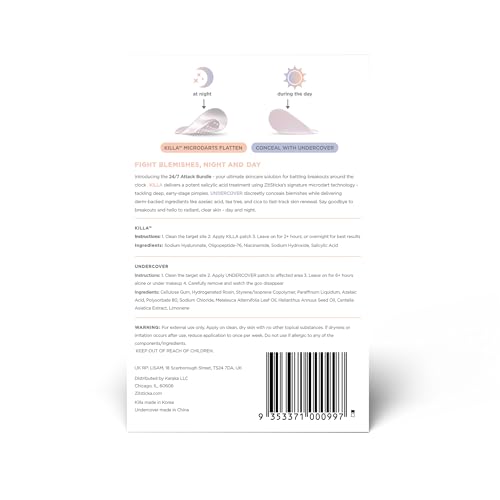 ZitSticka Pimple Patches for Face and Body, Hydrocolloid Patches to Cover Zits, Acne Patches or Zit Spot Stickers, Body Patch (24/7 Zits Bundle 14 Pack)