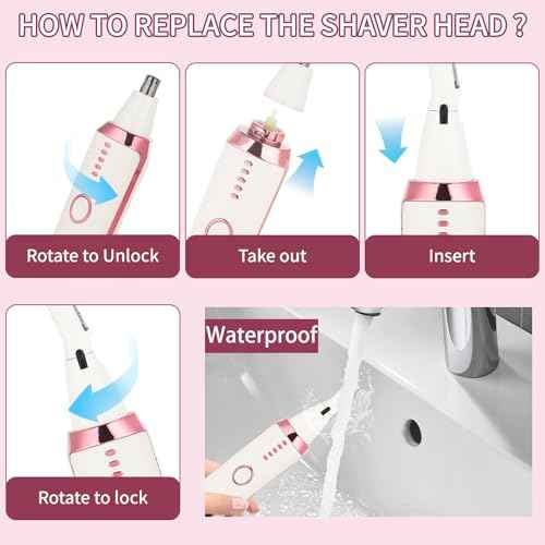LED Display Ear and Nose Hair Trimmer Clipper for Women Men,2025 Rechargeable 2 in 1 Painless Eyebrow & Facial Hair Trimmer with Powerful Motor and Dual-Edge Blades Easy Cleansing (White)