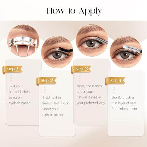 BEFER Lash Clusters Kit - 144 D Curl Individual Lashes with Bond & Seal