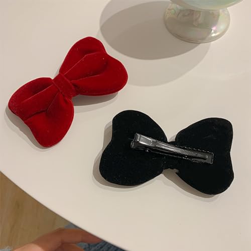 FMOYSIEN Black Bow Headband for Women Black Bow Hair Clips for Valentine's Day, Christmas Party, Role Play Party Costume Decoration