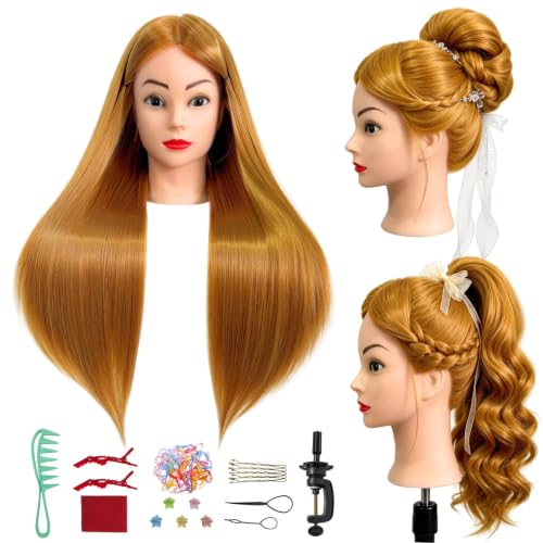 Auburn 28 Inch Cosmetology Mannequin Head for Styling - ARLEFENNI