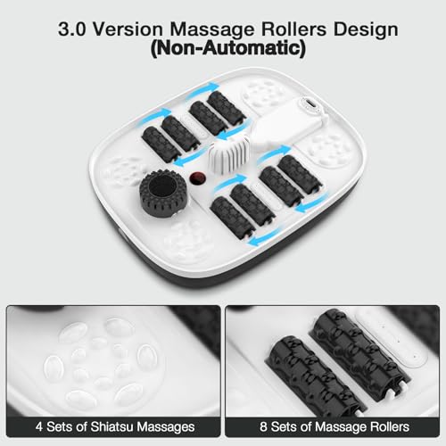 HOSPAN Collapsible Foot Spa with Heat, Massage & Red Light