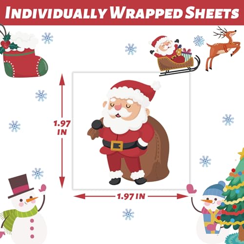 Winthrop 240 Pcs Christmas Temporary Tattoos for Kids, 60 Designs