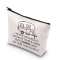 BDPWSS Camping Makeup Bag Happy Camper Cosmetic Bag Crazy Camping Lady Gift I Never Dreamed I'd Grow Up To Be a Super Sexy Camping Lady Zipper Pouch (grow camping lady)