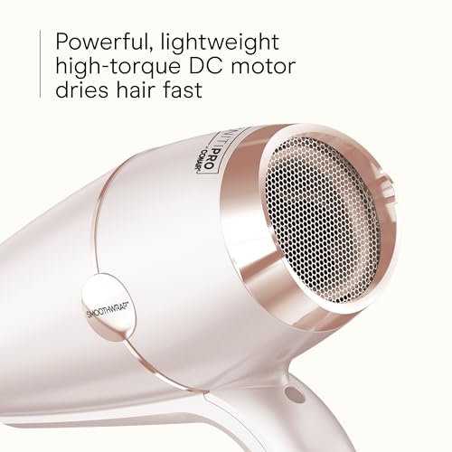 INFINITI PRO CONAIR SmoothWrap Hair Dryer, Blow Dryer with Diffuser and Concentrator Attachments, Advanced Plasma and Ceramic Technology for Less Frizz, More Volume, and Body, Champagne