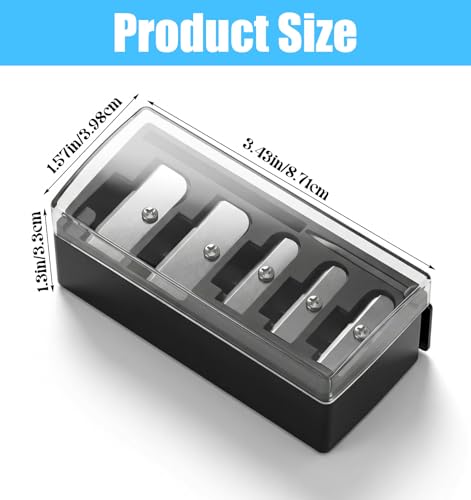 5-in-1 Cosmetic Pencil Sharpener with Clear Lid for Eyeliner & Lip Liner