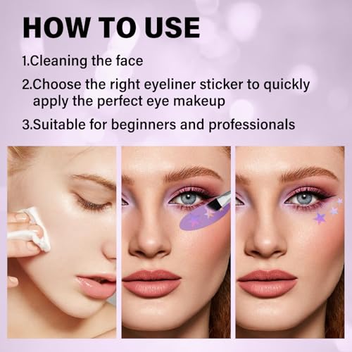 8 Sheets Eyeliner Stencil Stickers, Winged & Smokey Eye Shaper