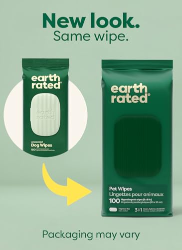 Unscented Earth Rated Dog Wipes 100ct - Gentle Paw & Body Grooming Wipes