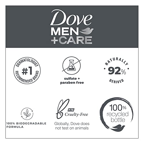 Dove Men+Care Body Wash Holy Basil + Hemp Seed Oil 4 Count to Rebuild Skin in the Shower with Plant-Based Cleansers and Moisturizers 18 oz