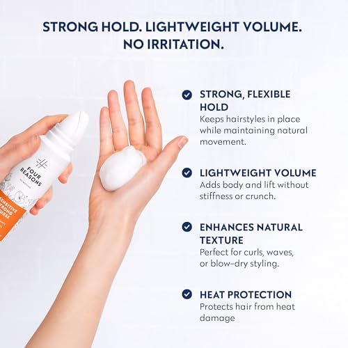 Strong Hold Mousse for Fine & Curly Hair, Fragrance-Free, 6.8oz