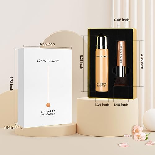 Airbrush Spray Foundation with Brush - Full Coverage, Oil Control, 04# Buff Beige