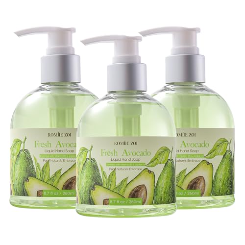 ROMIIE ZOI Liquid Hand Soap with Gift Box - Avocado - 260ml/ 8.7 fl.oz (Pack of 3)