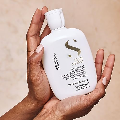 ALFAPARF MILANO Semi di Lino Diamond Shine Illuminating Sulfate Free Shampoo - Adds Gloss and Shine - Paraben and Paraffin Free - Safe on Color Treated Hair - Professional Salon Quality