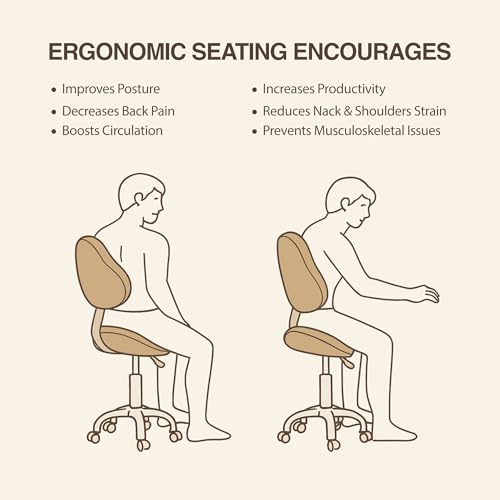 Ergonomic Saddle Chair with Back Support - 400 lb Capacity