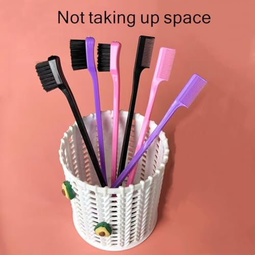 Purple Double Sided Edge Control Hair Brush - Detangling & Styling Tool
