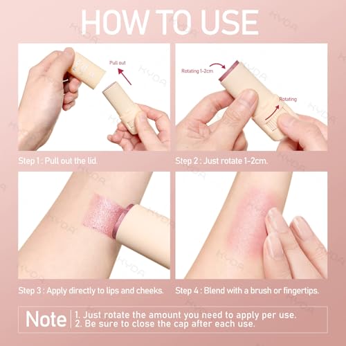 KYDA Mineral Color Balm, Buildable Shimmer Color for Lips and Cheeks, Broad spectrum SPF 35, Natural Shimmer Finish, Lightweight Blendable Creamy, Multiuse Blush Stick, ROSE