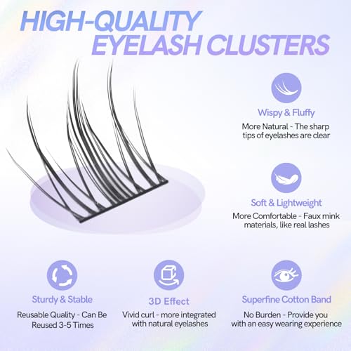 C Curl Eyelash Clusters 10.5-13.5MM (105pcs) Wispy Lash Kit