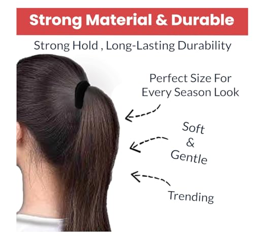 Stretchable Nylon Hair Ties No Damage for Strong All-Day Hold - 30 Black Ponytail Holders