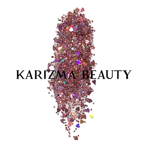 KARIZMA Self Love Heart Glitter. 10g Chunky Face Glitter, Hair Glitter, Eye Glitter, Body Glitter for Women. Rave Glitter, Festival Accessories, Cosmetic Glitter Makeup. Loose Glitter Set