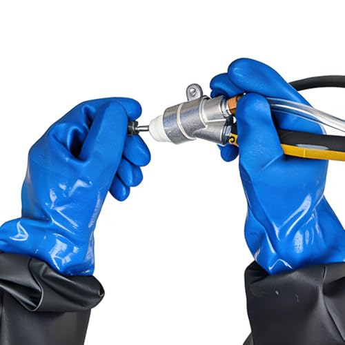 24.5-Inch Sandblasting Gloves Rubber Protective Hand & Arm Safety Gear