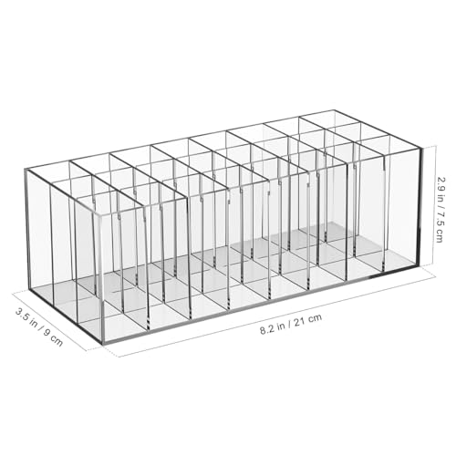 24-Slot Acrylic Lipstick Organizer - Transparent Makeup Storage Case for Lip Gloss Brushes and Cosmetics - Stylish Desktop Display Rack