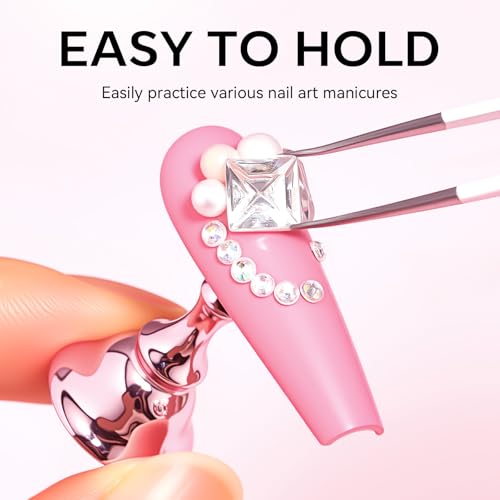 Pink Magnetic Nail Stand for Press-On Nail Art Practice & Display - 10pcs