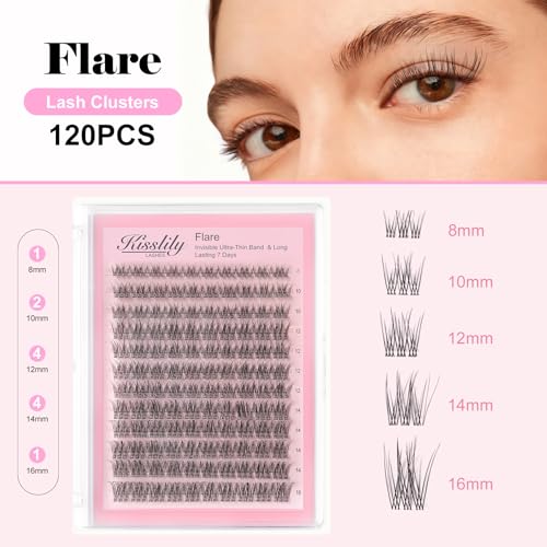 Flare Lashes With Invisible Band DiyNatural Eyelash Extension Kit Bond SealEyelash Glue and Lash Remover Beginner FriendlyIndividual Lashes Waterproof and Long lastingMakeup