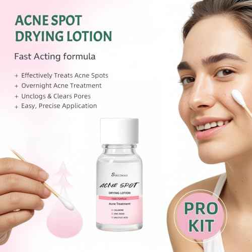 Premium Acne Spot Drying Lotion with Swab, Overnight Acne Treatment For Face, Dry Out Pimples, Blemishes, Zits And Clean Pores, 12ml / 0.41 FlOz