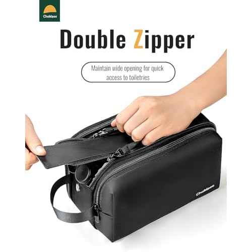 Toiletry Bag for Men - Travel Toiletries Organizer Dopp Kit Water Resistant Shaving Bag for Toiletry Accessories, Lightweight Cosmetic Bags with Zippers, Bathroom Essentials (Black)