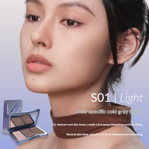 Kaleidos Tri-Color Contour Palette S01 Light with Brush
