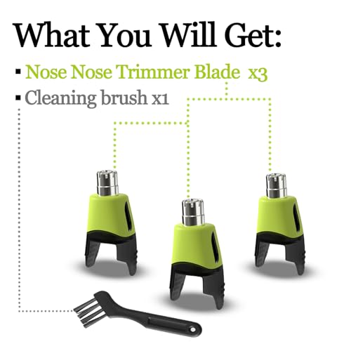 Gorlent Nose & Facial Trimmer Replacement Heads, Stainless Steel Blades, Pack of 3