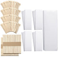 Ireer 1000 Pcs Wax Strips and Sticks Kit 500 Pcs Non Woven Waxing Strips 500 Pcs Assorted Applicator Sticks Soft Wooden Facial Body for Eyebrow Hair Removal Spa Home Women Men Leg
