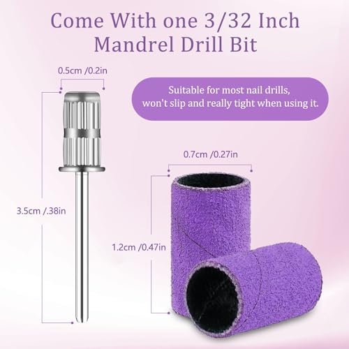 120Pc Nail Drill Sanding Bands #240 Grit + Mandrel