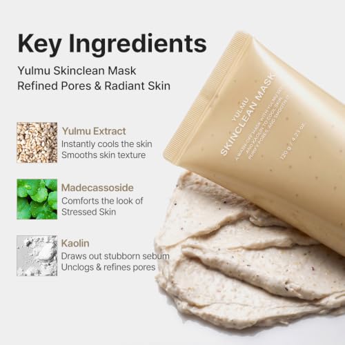 Yulmu Skinclean Mask - Gentle Exfoliating Face Mask for Pores & Uneven Skin, 120g