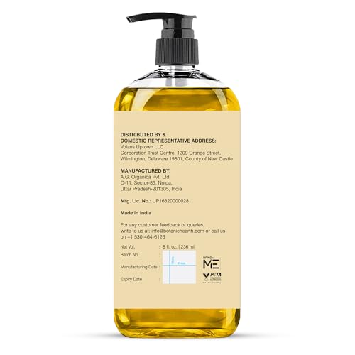 Botanic Hearth Pure Castor Oil 8 Fl Oz for Hair, Brows & Lashes