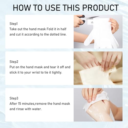 Hydrating Moisturizing Hand Mask Gloves for Dry Cracked Hands - 6 Pairs