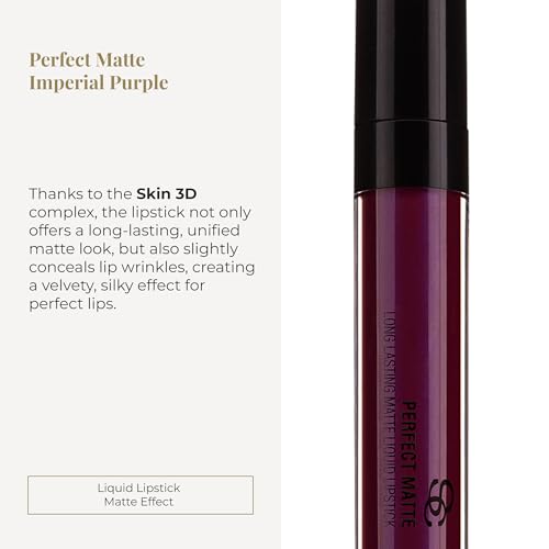SALERM - Long-Lasting Matte Lipstick - Perfect Matte - Color Imperial Purple - Matte Liquid Lipstick - High-Intensity Pigments - Long-Lasting Comfort - 5.5 ml
