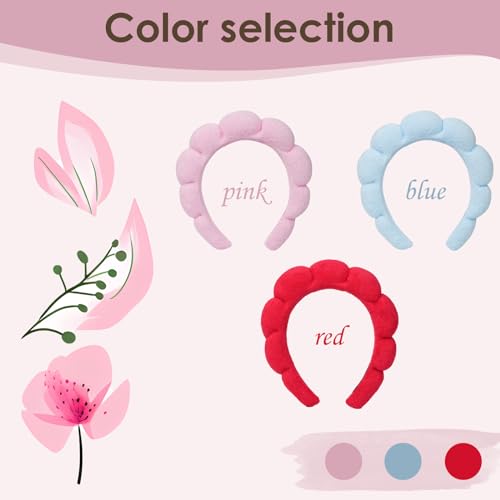 Zenithluluck Indulge in Self-Care with our Skin-Saving Spa Headband，Non-slip Headband Washing Face，Makeup And Makeup Removal，Bubble Headband，Perfect Gift for Sweet Girl(blue)