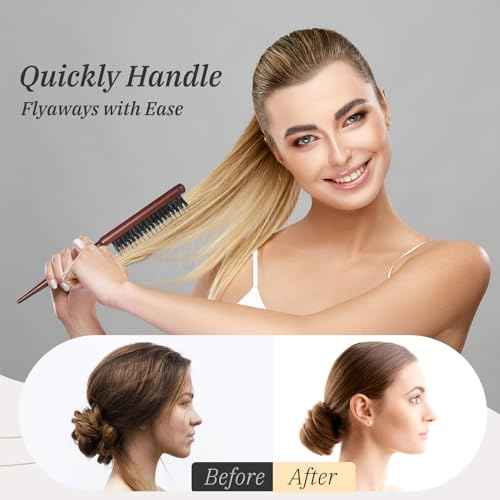 BESTOOL Hair Brush,Pure Boar Bristle Hair Brush for Better Hair Texture Slick Back Brushes for Women Men and Kids Best for Sensative Scalp Medium Thin and Fine Hair Smoothing Flyaways, Edge Control