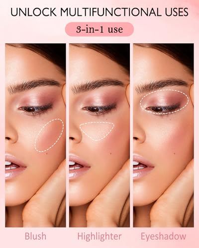Gradual Shimmer Blush Palette with Brush - Waterproof