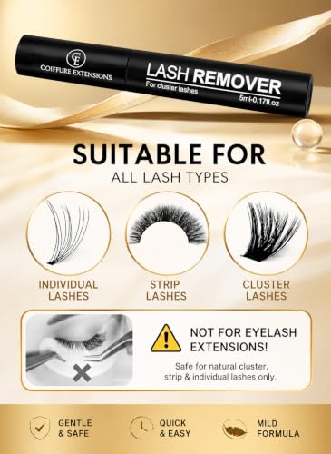 Eyelash Remover for Cluster & Strip Lashes - Gentle, Fast, Odorless, Safe for Sensitive Eyes