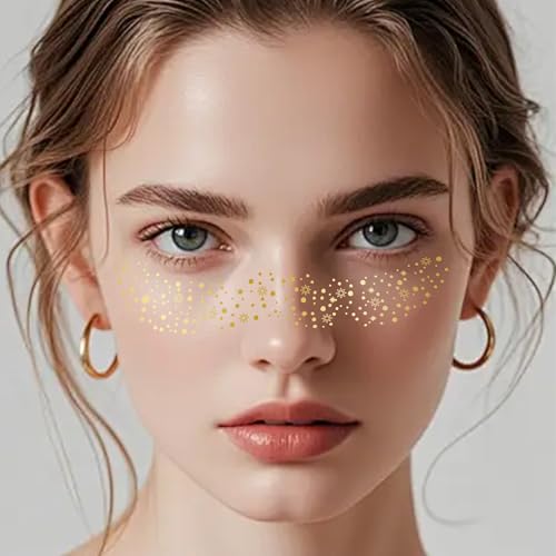 Gold Face Freckle Stickers 12 Sheets Waterproof