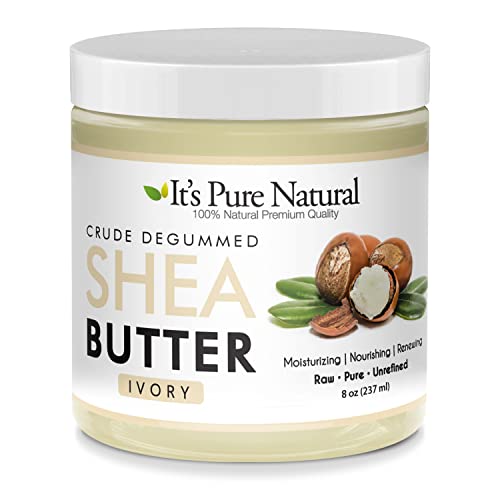 It's Pure Natural - World's First Crude Degummed African Ivory Shea Butter (16 oz) – 100% Pure & Natural Body Butter for Dry, Cracked Skin, Eczema, Stretch Marks & Anti-Aging