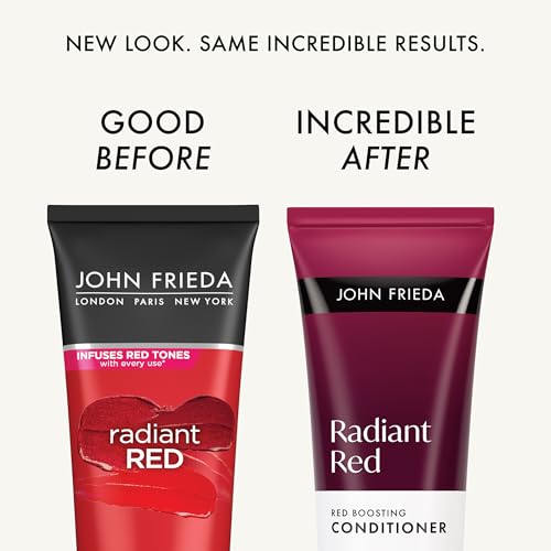 John Frieda Radiant, Boosting Conditioner, Hydrates and Enhances Red Tones with Pomegranate Extract and Vitamin E for Natural or Color-Treated Red Hair, 8.3 Oz