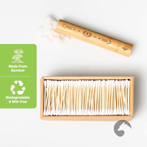 Bamboo Cotton Swabs 500 Count - Eco-Friendly & Pure Cotton