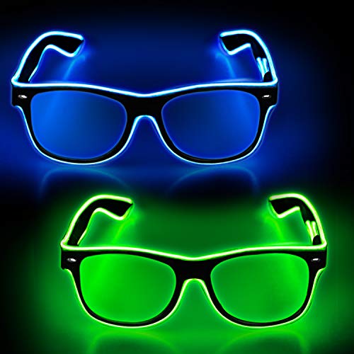 LED Glow Neon Rave Glasses - Light Up Party Eyewear