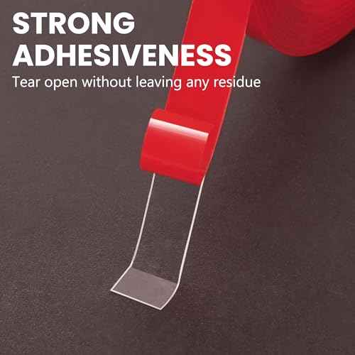 6 Rolls Double Sided Tape Nail Tape for Press On Nails Adhesive Strong Sticky Nail Double Tape for Nail Packaging Removable TClear Mounting Tape for Nail Salon Press On Nail Supplies with Tweezer